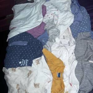 Mixed Baby Onesie Bundle with Whites, Navy & Mustard